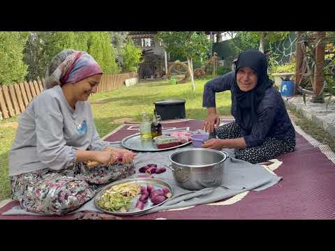 ŞİDDETLİ YAĞMURLU HAVADA SOBALI KÖY EVİ KUZU ETİ LAHANA