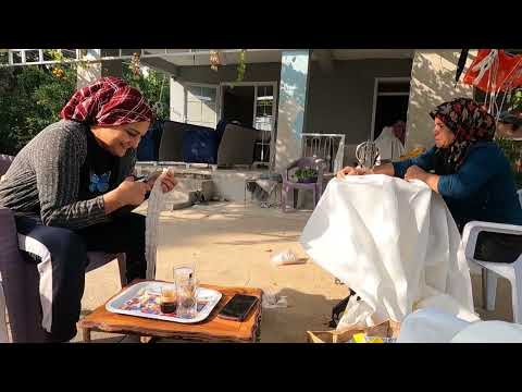 ANNEM KÖY EVİ YENİ PERDELERİ GELDİ ÇEHİZLİK MAKİNASI