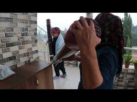 GELİN EVİ SOBA TEMİZLİĞİ SOĞUK HAVADA ZORLU KÖY HAYATI