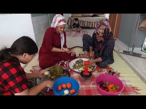 KIŞ İÇİN YAPTIĞIMIZ KURU PATLICAN İLE İLK YEMEK ODUN