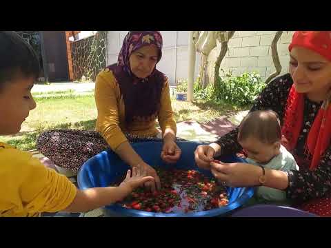 100 DOĞAL TAZE ÇİLEK REÇEL YAPIMI YENİ AHŞAP KÖY EVİ