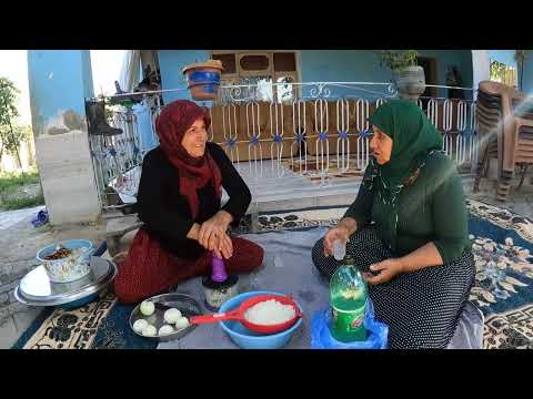 HALAMIN KÖY EVİNDE TEPSİ TEPSİ YAPIYORUZ KUZU ETLİ KÖFTE
