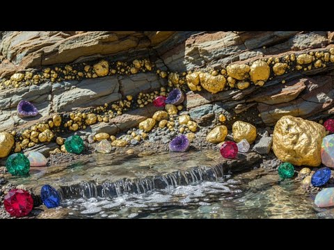 Oh wow amazing digging gold and gemstones crystal found on