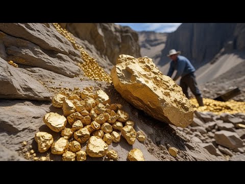wow digging gold at mountain very amazing day