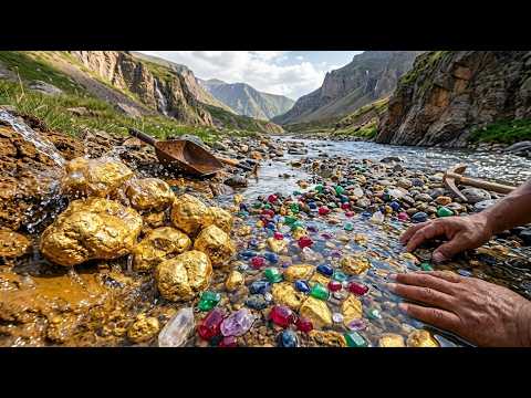 wow digging gold at mountain very amazing day