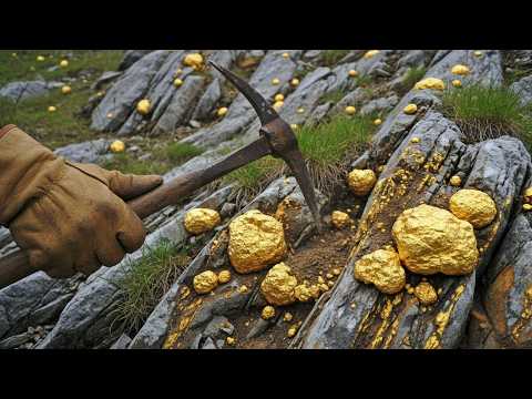 wow amazing digging gold at mountain