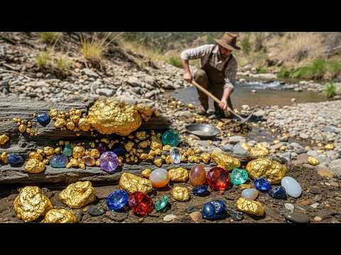 Digging for Gold ang gemstone with Basic Tools Incredible