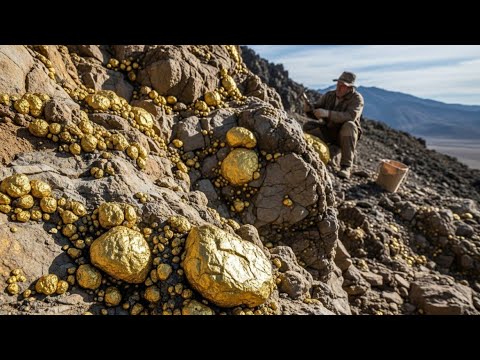Wow amazing digging gold nuggets at mountain