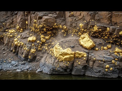 wow Amazing Day Digging gold at mountain near river