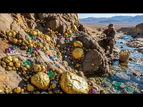 Unbelievable Gold Nugget Discovery in a Rocky Riverbed of