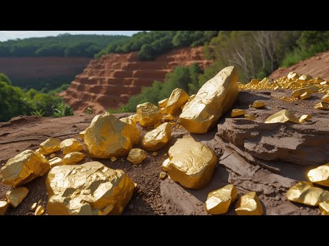 Wow digging the gold treasure at mountain under stone