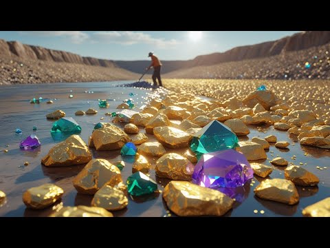 Wow finding gold nuggets and gemstones at mountain