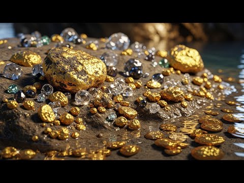 Treasure Hunting Found Colorful Marbles and Shiny Objects
