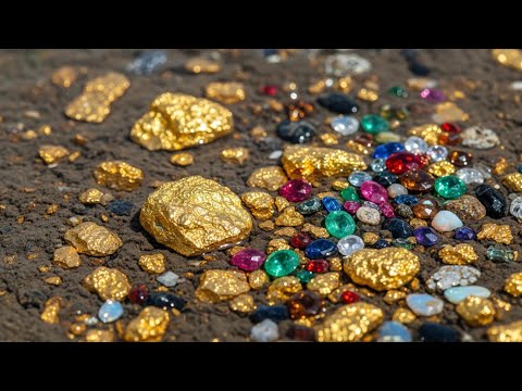 Wow amazing finding the gold treasures at mountain riverbed