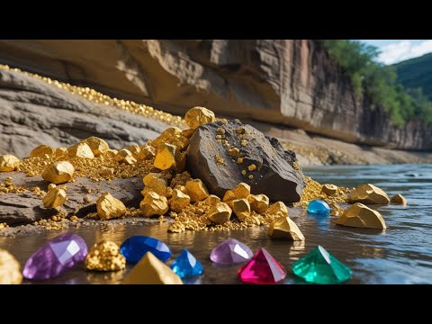 Wow amazing digging gold treasure at mountain