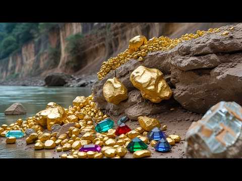 Oh wow digging the gold nuggets under stone