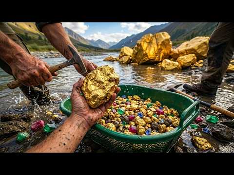wow amazing digging gold at mountain