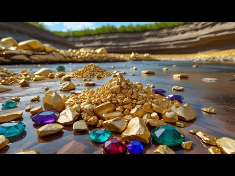 Wow that s amazing mining gold and gemstone aT river