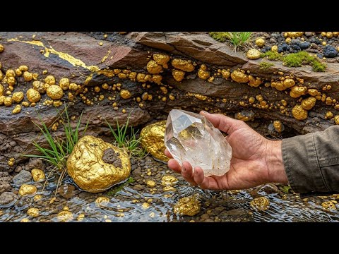 Wow we found expensive gemstone ang gold nuggets at mountain