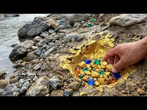 Unbelievable Found expensive gold and gemstones at riverside