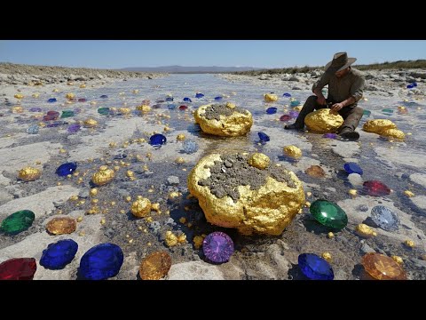 amazing mining gold digging gold and gems at mountain