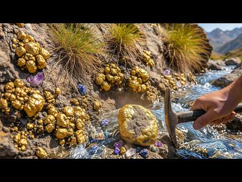 Wow amazing Digging the gold at mountain found expensive