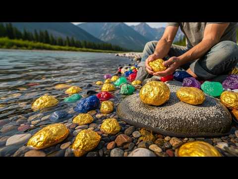 Wow amazing digging gold nuggets at mountain river found