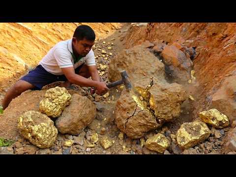 Wow digging gold at mountain found big god nugget Big gold