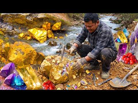 Unbelievable Found expensive gold and gemstones at riverside