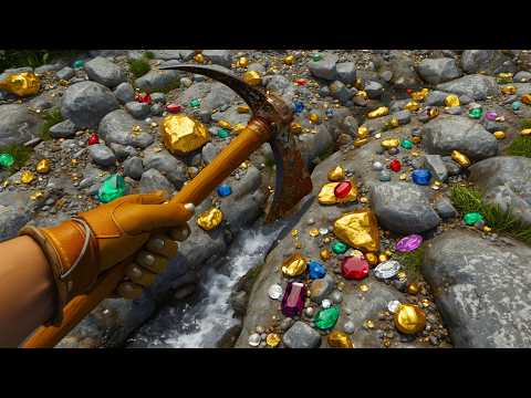 Wow so amazing digging gold nuggets at mountain river