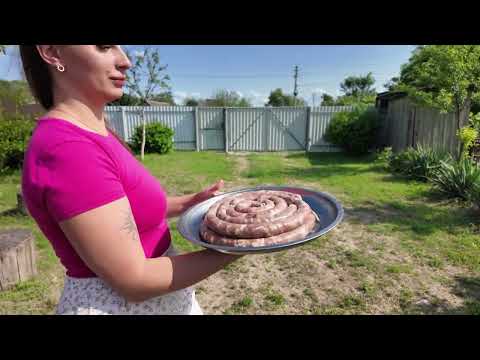 Cooking Homemade Kielbasa Sausage Simple Life in the Village