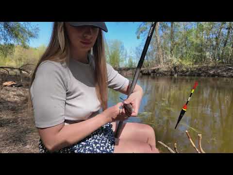 Girl Fishing With Hook Traditional l Simple Village Life
