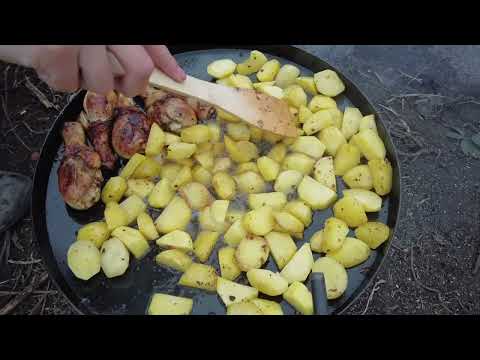 Potato with Chicken and Cheese Rolls l Outdoor Cooking