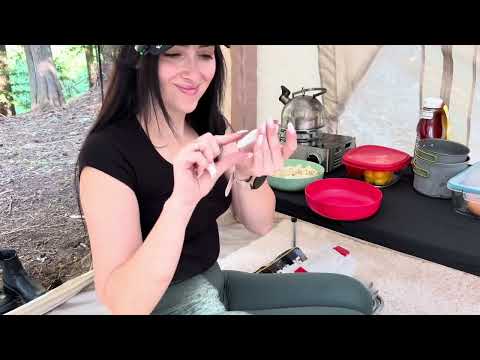 SOLO CAMPING GIRL Finds a Crystal Clear River Cold Water
