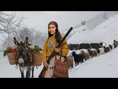 A Snowy Day in a Small Mountain Village