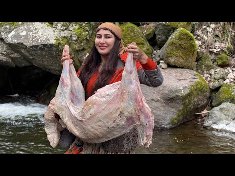 Cozy Mountain Village Meal Oven Baked Lamb with Vegetables