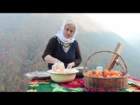 Autumn Delights Cooking Persimmon Dolma Bread in the Village