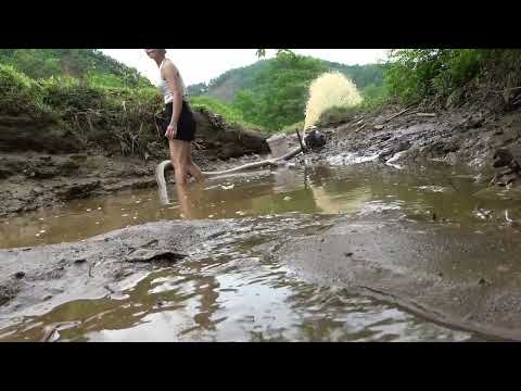 Fishing Amazing Using pumps pump water outside the natural