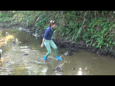 Great Fishing Techniques How to Catch Wild Fish Girl Use