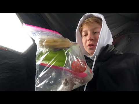 FIRST ICE Pond Fishing for Bass Crappie and Bluegills Catch