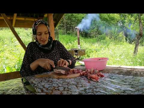 YAYLADAN 9 TANE KURBANLIK GELDİ DAĞ EVİNDE SAÇ TAVA
