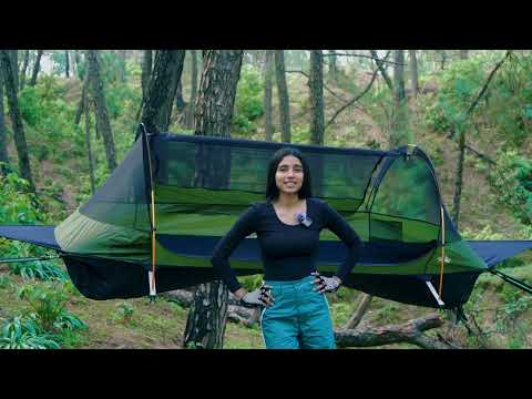 Solo Female Camping Adventure Night Cat Hammock Tent