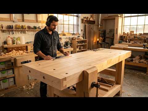 Man Makes the BEST Woodworking WORKBENCH Step by Step by