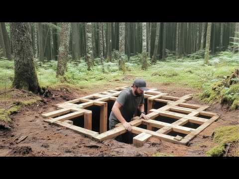 Man Builds Secret Underground Cabin in the Forest Start to