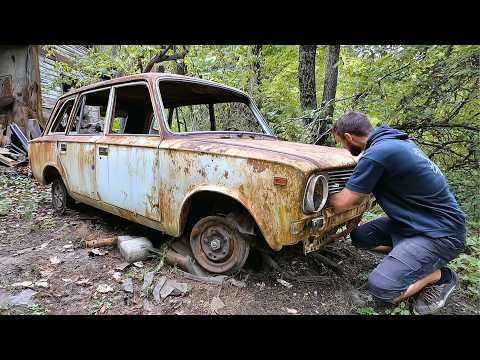 Man Restores ABANDONED Car Crushed Under a Fallen Tree