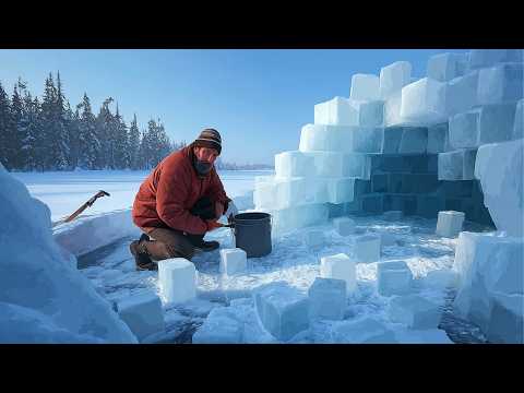 Man Builds Incredible Two Story IGLOO at 47 F Start to