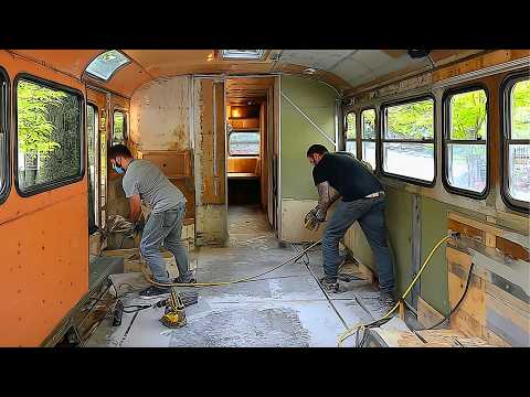 Man Turns SCHOOL BUS Into TINY HOUSE on Wheels Start to