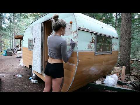 Young Woman Builds Amazing DIY CAMPER Start to Finish by