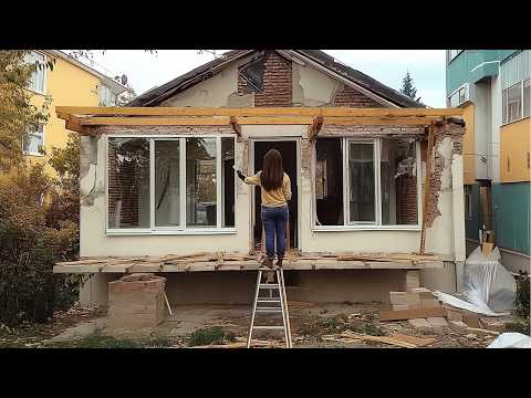 Woman Turns Abandoned Space into Amazing Porch Start to