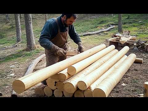 Man Builds Mountain LOG House Alone Start to Finish Alone